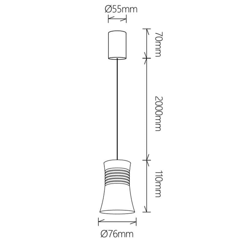 Mantra Pagoda Lámpara de techo colgante 1 Luce GU10 negro 7791