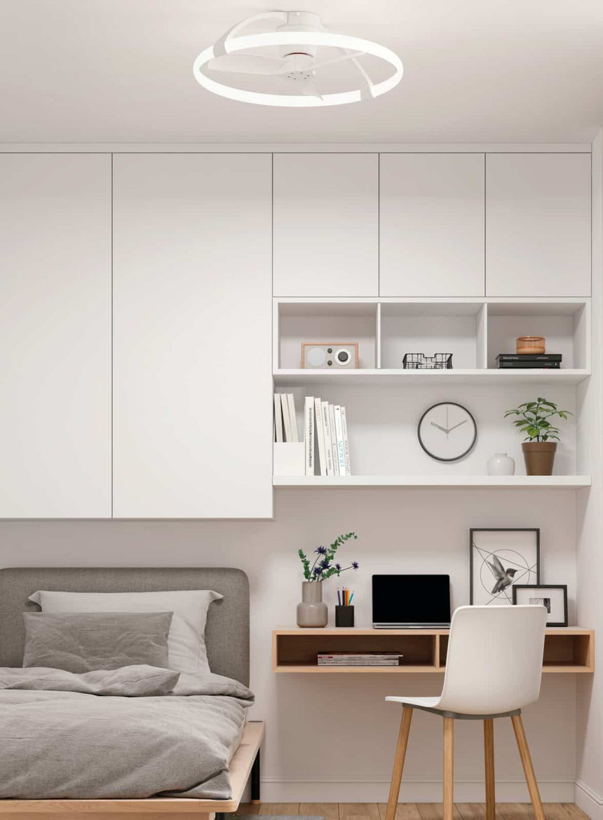 Mantra Nepal Mini Ventilador Plafón LED blanco 7801