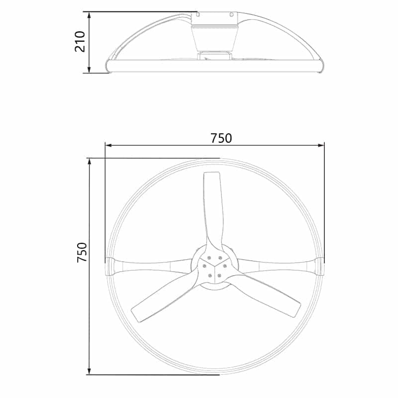 Mantra Nepal Mini Ventilador Plafón LED negro 7802