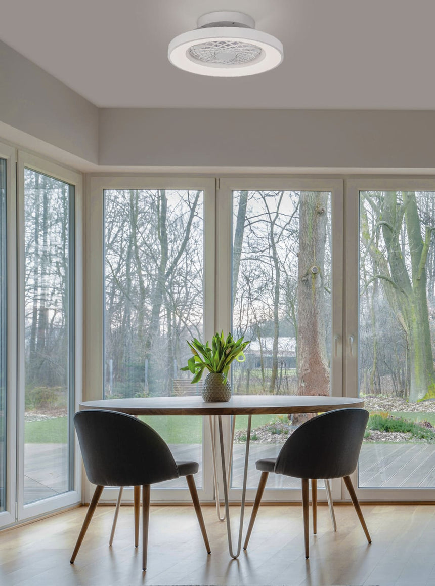 Mantra Tibet Mini Ventilador Plafón LED 70W blanco 7804