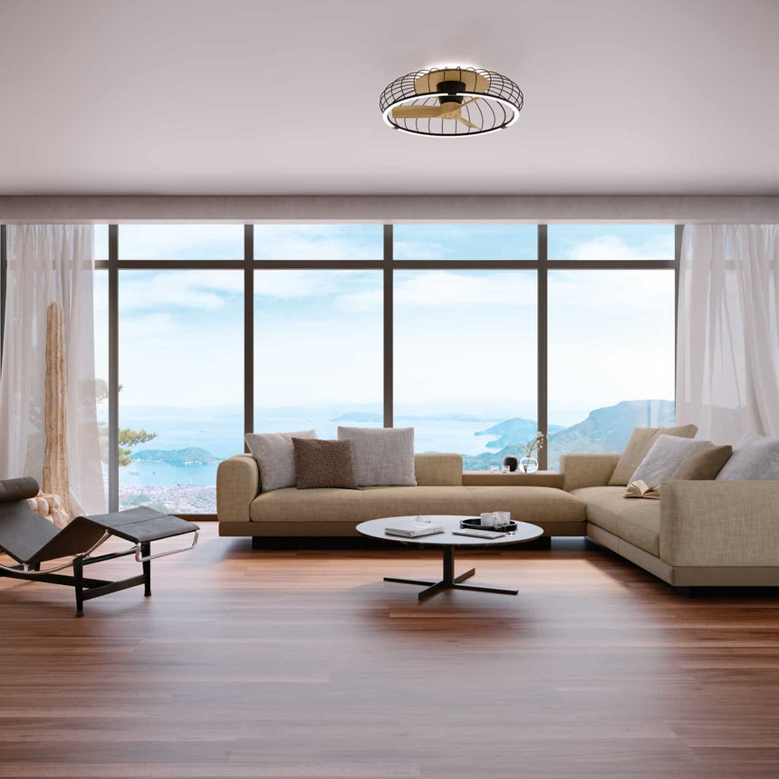 Mantra Nature Plafón LED Ventilador negro 7808 - en ambiente
