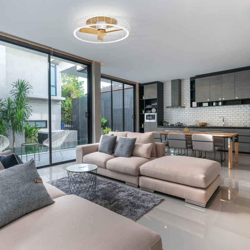 Mantra Nature Plafón LED Ventilador madera, beige, marrón 7809