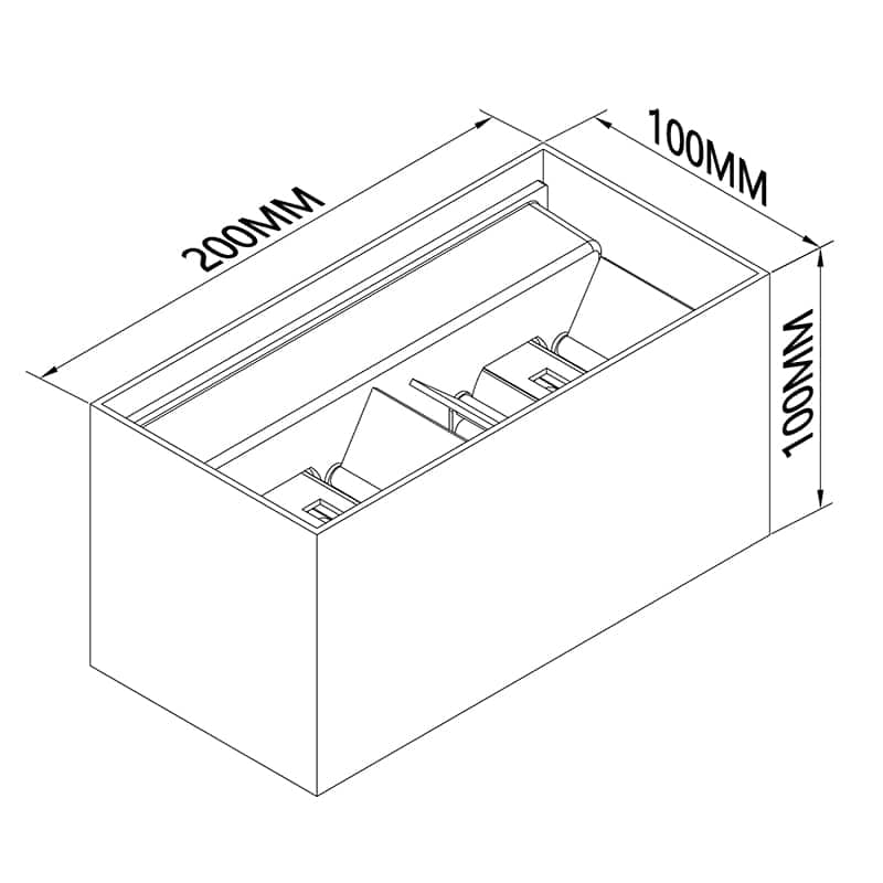Plano de medidas - Mantra Davos Aplique exterior LED 4x6W 4000K IP54 beige, blanco 7820