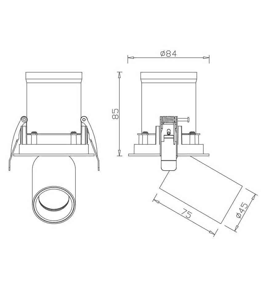 Mantra Garda Empotrable LED 7W 2700K blanco negro 7829