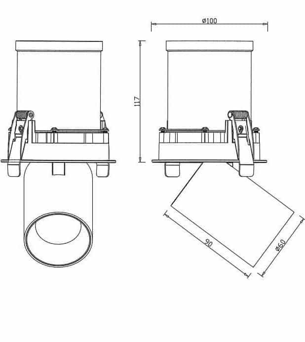 Mantra Garda Empotrable LED 12W 2700K blanco negro 7830