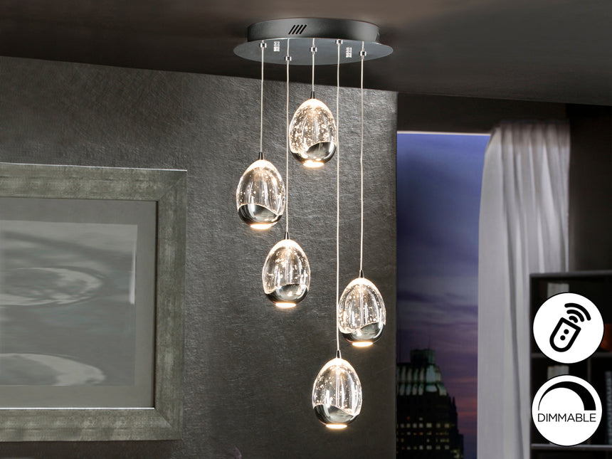 Lámpara de techo colgante Schuller Rocío 5 luces cromo - vista 2