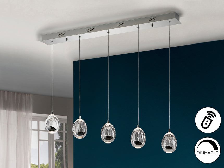 Lámpara de techo colgante Schuller Rocío 5 luces cromo - vista 2