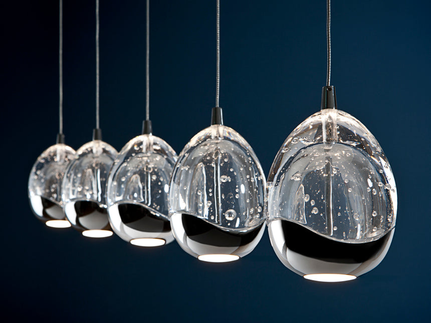 Lámpara de techo colgante Schuller Rocío 5 luces cromo