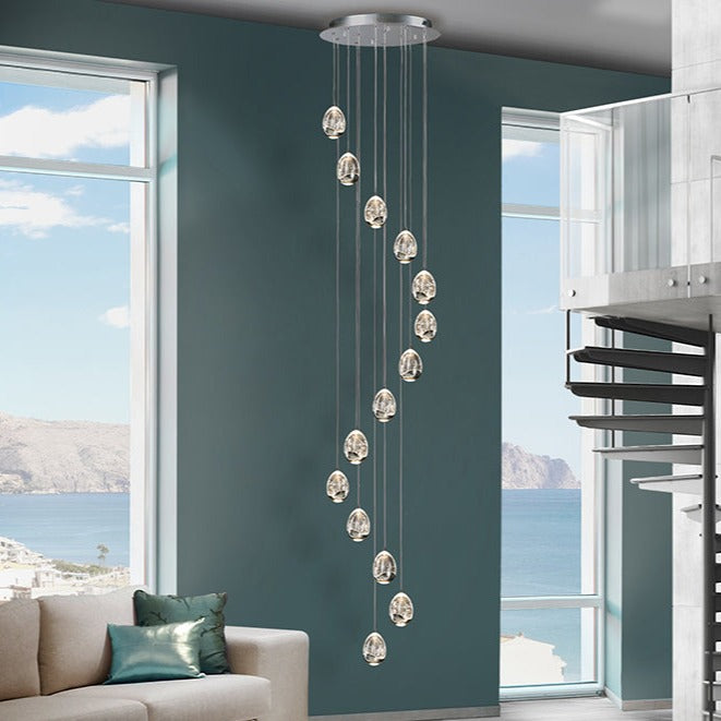 Schuller Rocío Lámpara de techo grande 14 luces cromo 5m dimable 785635GD