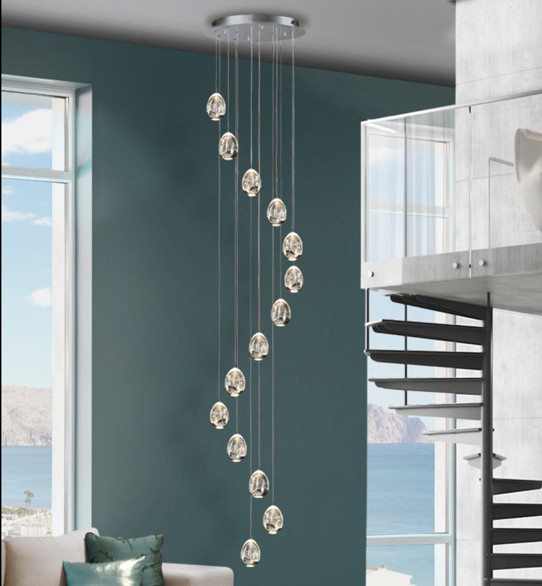 Schuller Rocío Lámpara de techo grande 14 luces cromo 5m dimable 785635GD