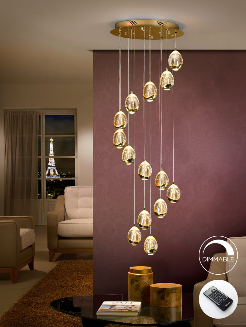 Schuller Rocío Lámpara de techo colgante oro 14 luces D50 regulable 785648D