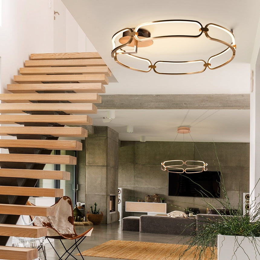 Schuller Colette LED ceiling light Ø80 gold 786508