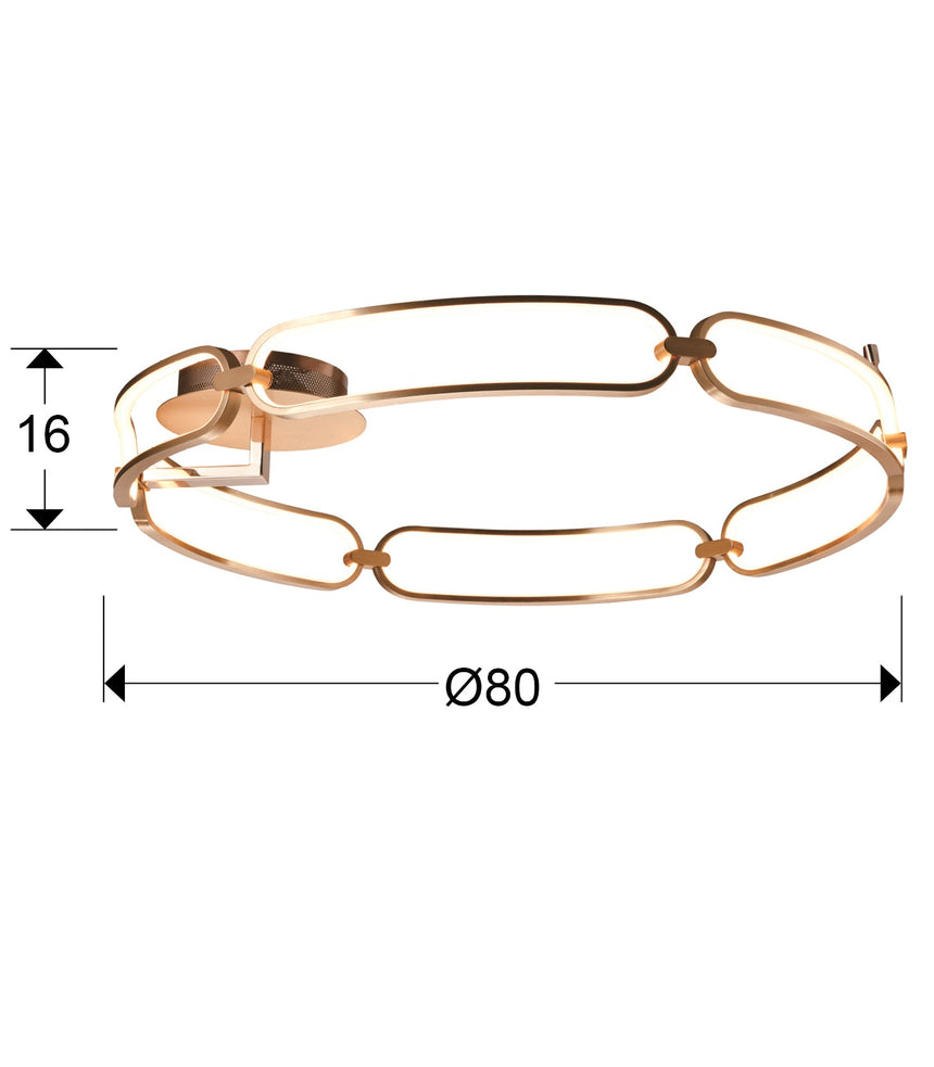 Schuller Colette Plafón LED Ø80 oro rosa dimable 786508D