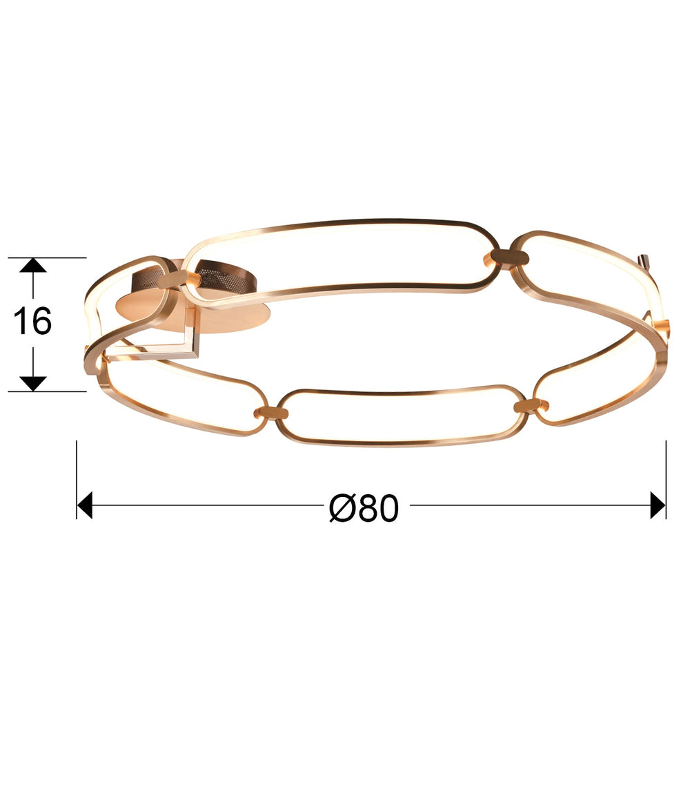 Schuller Colette LED ceiling light Ø80 gold 786508