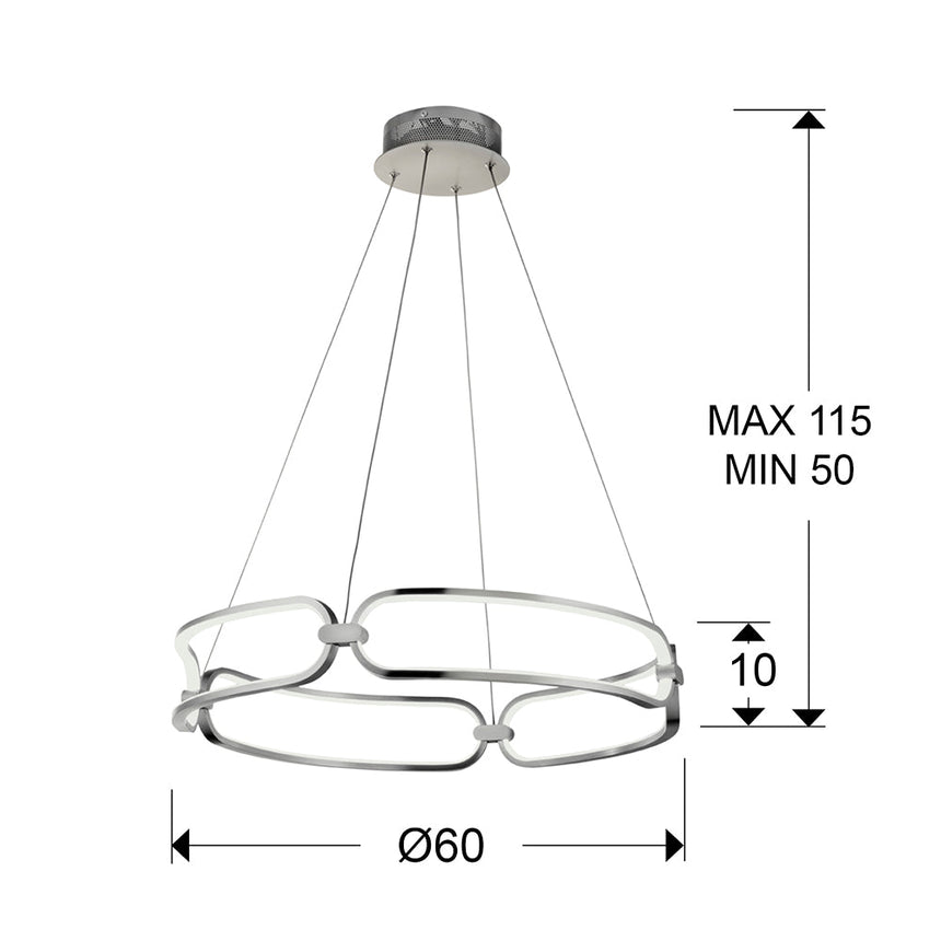 Schuller Colette Ceiling Lamp Chrome and Opal 786831