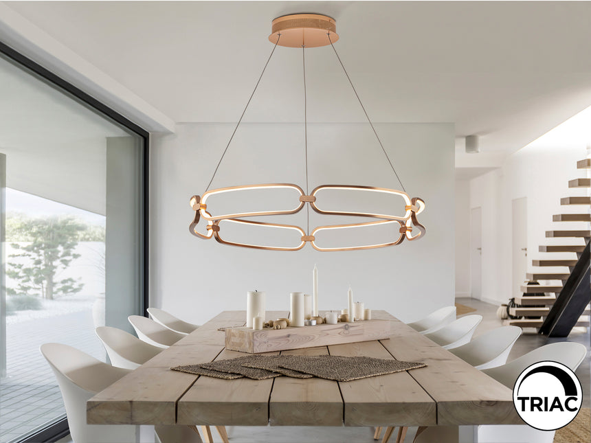 Lámpara de techo colgante Schuller Colette oro rosa 300