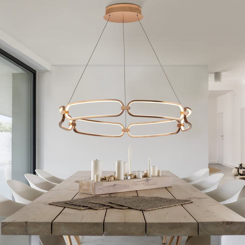 Lámpara de techo colgante Schuller Colette oro rosa 3000K Ø80cm 786966 - vista alternativa