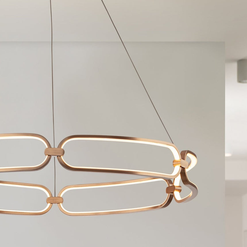 Lámpara de techo colgante Schuller Colette oro rosa 3000K Ø80cm 786966 - imagen 3