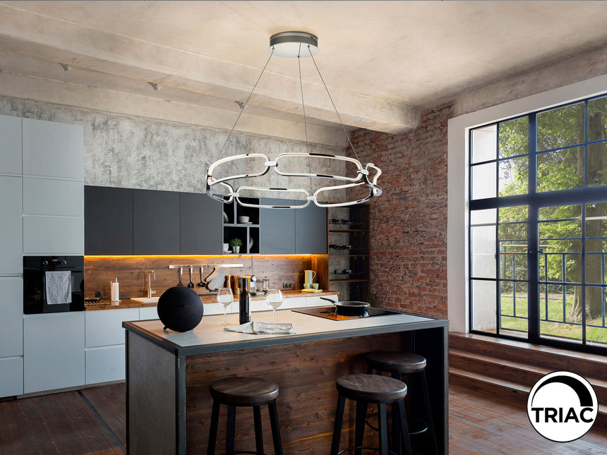 Lámpara de techo colgante Schuller Colette cromo 3000K