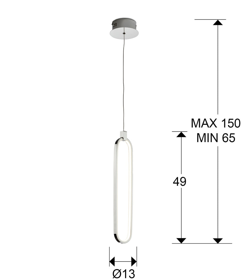 Schuller Colette LED Pendant Light 1L Chrome 787147