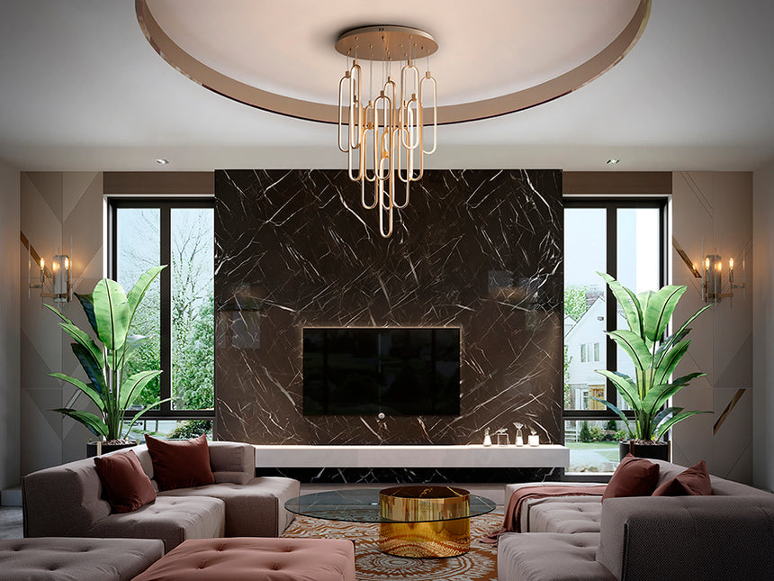 Schuller Colette Lámpara de techo colgante 14 luces oro rosa regulable 787433D