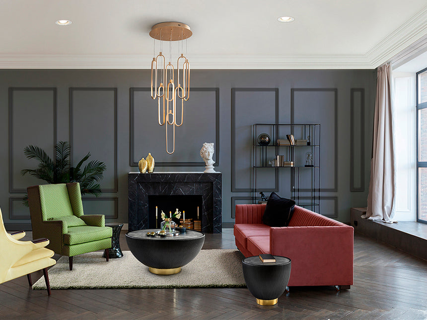 Schuller Colette Lámpara de techo colgante 9 luces oro rosado 787594