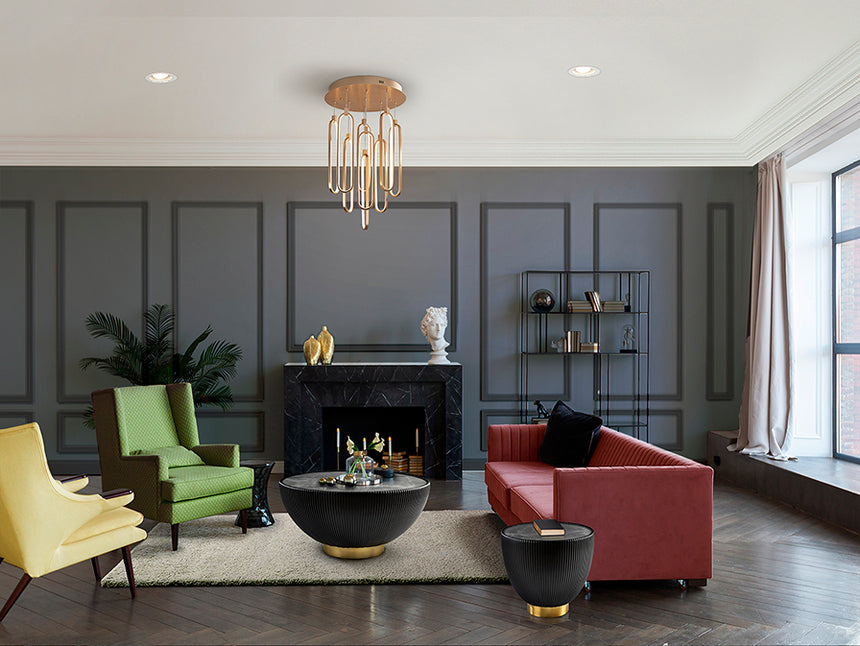 Lámpara de techo colgante Schuller Colette 9 luces oro rosa 3000K Ø50cm 787594 - imagen 5