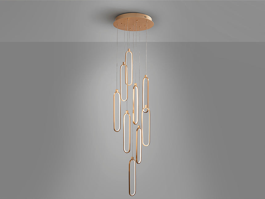 Lámpara de techo colgante Schuller Colette 9 luces oro rosa 3000K Ø50cm 787594 - imagen 9