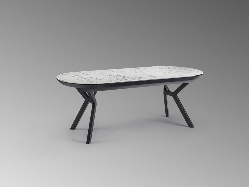 Mesa de comedor Schuller Antea negro y blanco extensible 206x78cm vista 4