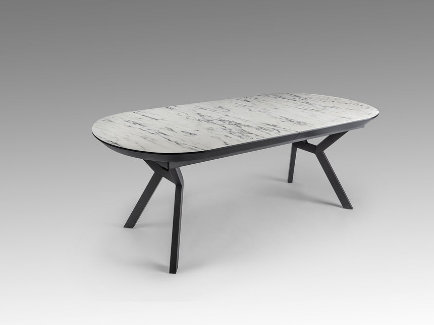 Mesa de comedor Schuller Antea negro y blanco extensible 206x78cm vista 5