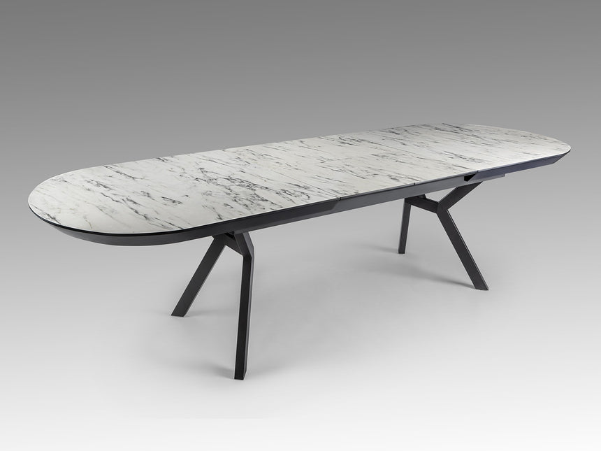 Mesa de comedor Schuller Antea negro y blanco extensible 206x78cm vista 7