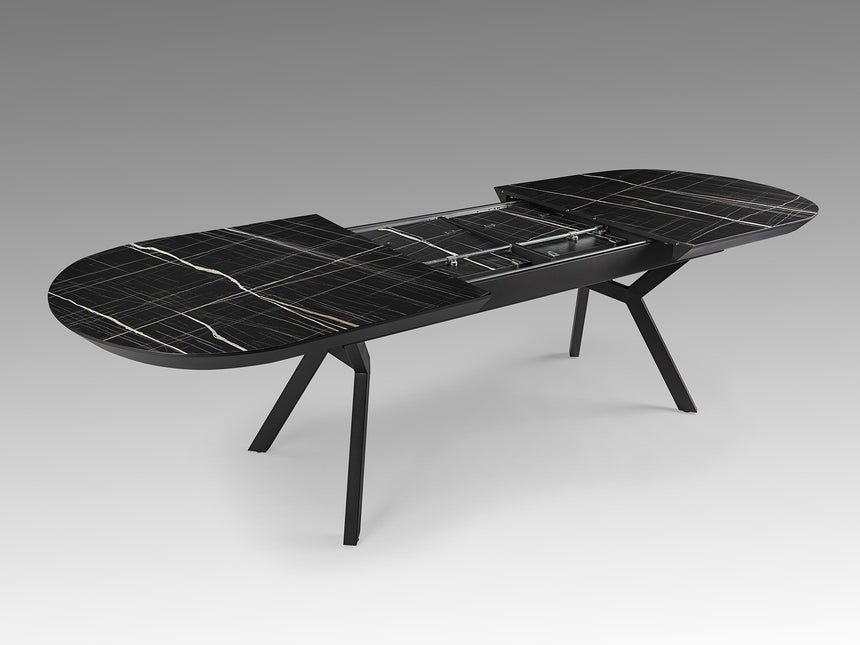 Mesa de comedor Schuller Antea negro extensible 206x78cm vista 6