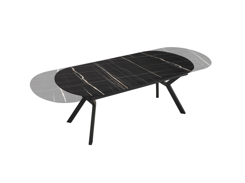 Mesa de comedor Schuller Antea negro extensible 206x78cm ambiente