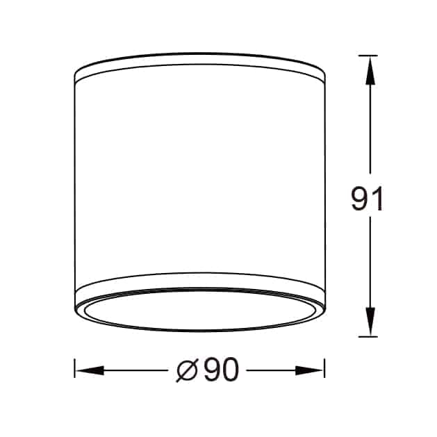 Plano de medidas - Mantra Kandanchu Plafón exterior GU10 1 Luz IP54 negro 7906