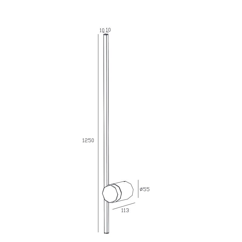 Plano de medidas - Mantra Tobago Aplique LED 12W 3000K blanco 7912