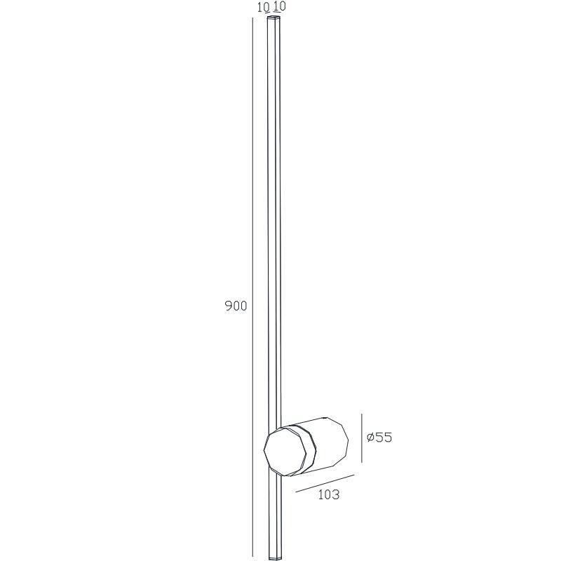 Mantra Tobago Aplique de pared LED 9W 3000K negro 7914