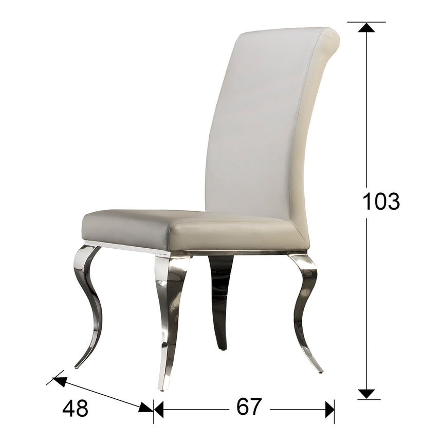 Medidas y dimensiones - Silla Schuller Barroque blanco acero inoxidable 48x103cm 792538