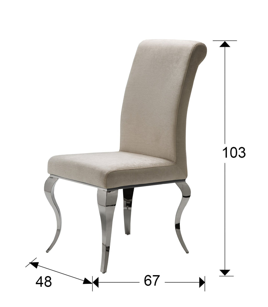 Medidas y dimensiones - Silla Schuller Barroque beige acero inoxidable 48x103cm 792549