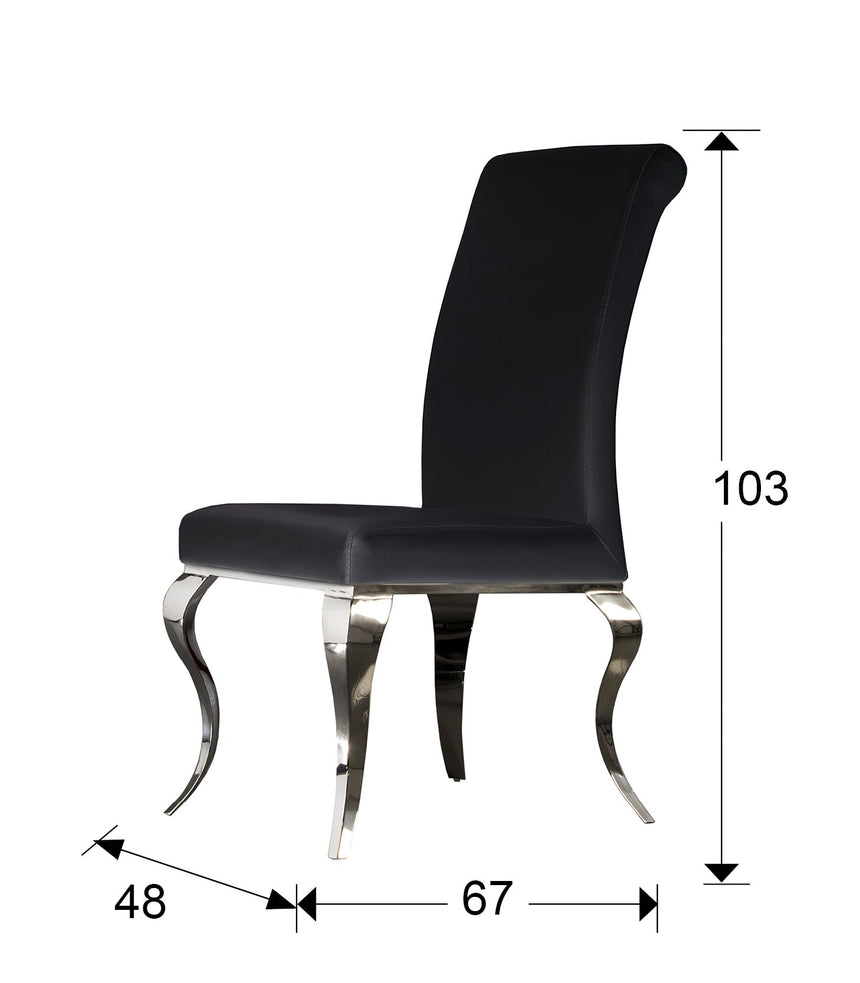 Medidas y dimensiones - Silla Schuller Barroque negro acero inoxidable 48x103cm 792572