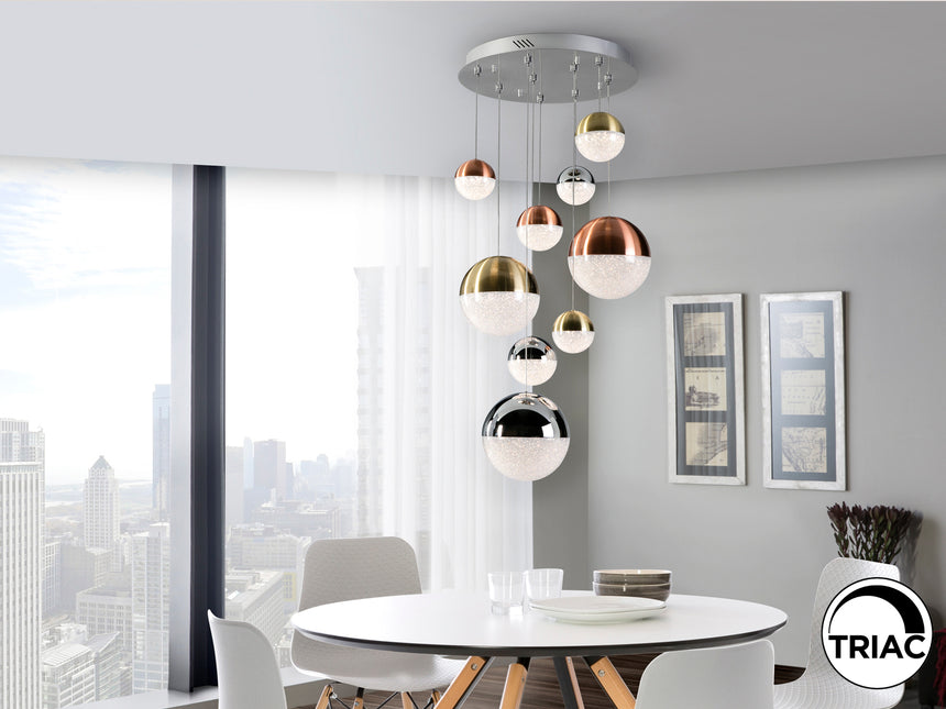 Lámpara de techo colgante bolas Schuller Sphere 9 luces - ambiente