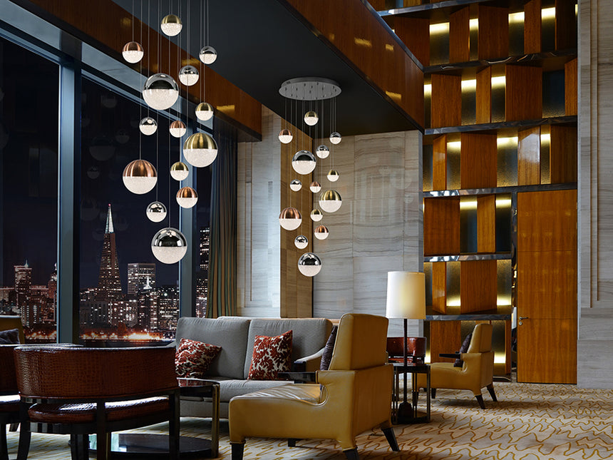 Lámpara de techo colgante Schuller Sphere grande cobre y latón regulable con mando 793258D - imagen 3