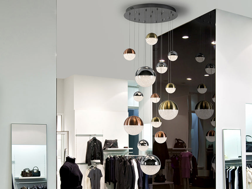 Lámpara de techo colgante Schuller Sphere grande cobre y latón regulable con mando 793258D - imagen 4