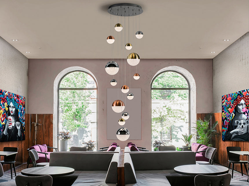 Schuller Sphere Pendant Ceiling Light 14 Lights D60 H500 Dimmable 793258GD