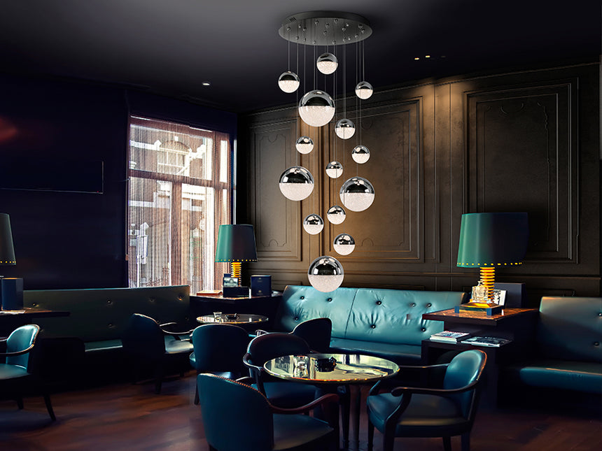 Lámpara de techo colgante bolas Schuller Sphere grande 14 luces cromo 3000K regulable 793269D - imagen 3