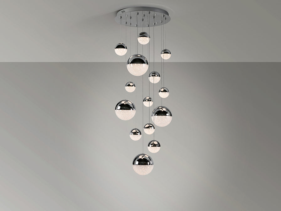 Schuller Sphere Pendant Light 14 Lights Chrome D60 Dimmable 793269D