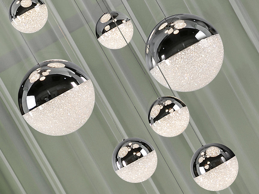 Schuller Sphere Pendant Light 14 Lights Dimmable Chrome D60 793269GD