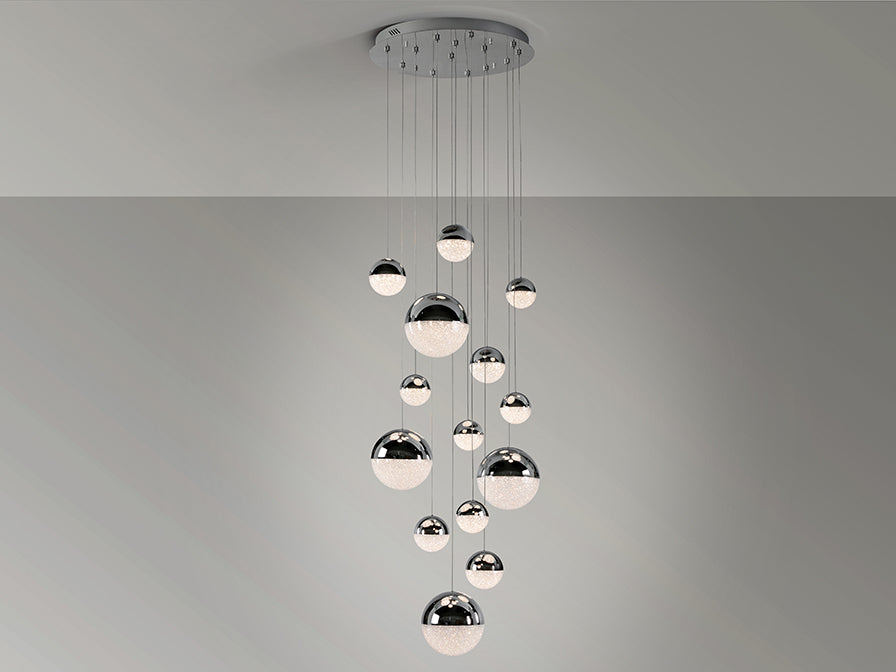 Schuller Sphere Pendant Light 14 Lights Dimmable Chrome D60 793269GD