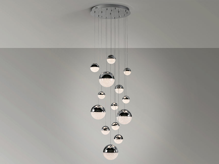 Schuller Sphere Pendant Light 14 Lights Dimmable Chrome D60 793269GD