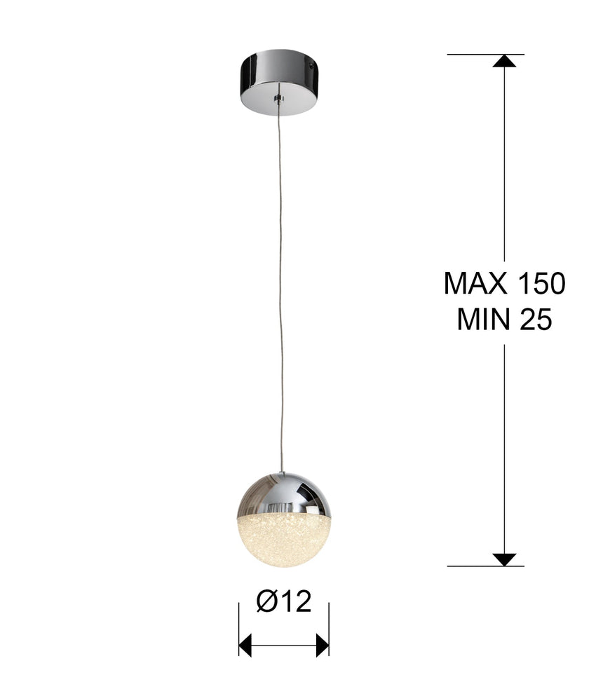Schuller Sphere Pendant Ceiling Lamp Chrome 793301