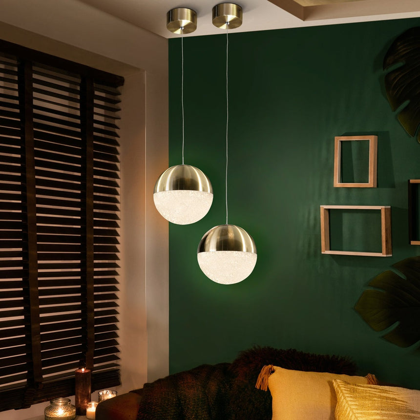 Schuller Sphere Pendant Ceiling Lamp 1 Light Ø20 Brass 793407